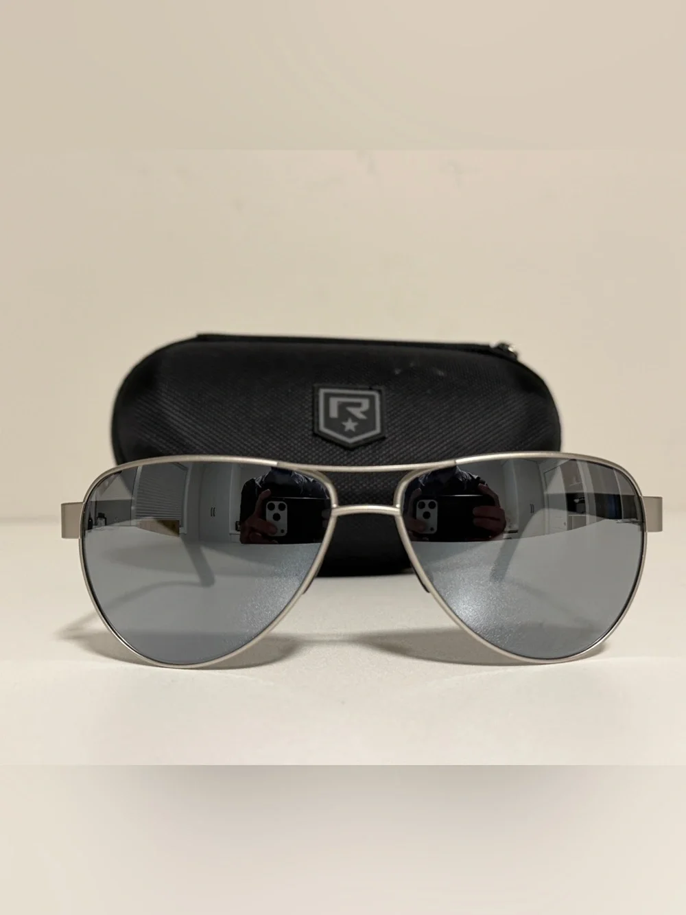 Revision Military Alphawing Aviator Sunglasses Silver Stainless Steel 59-13-125